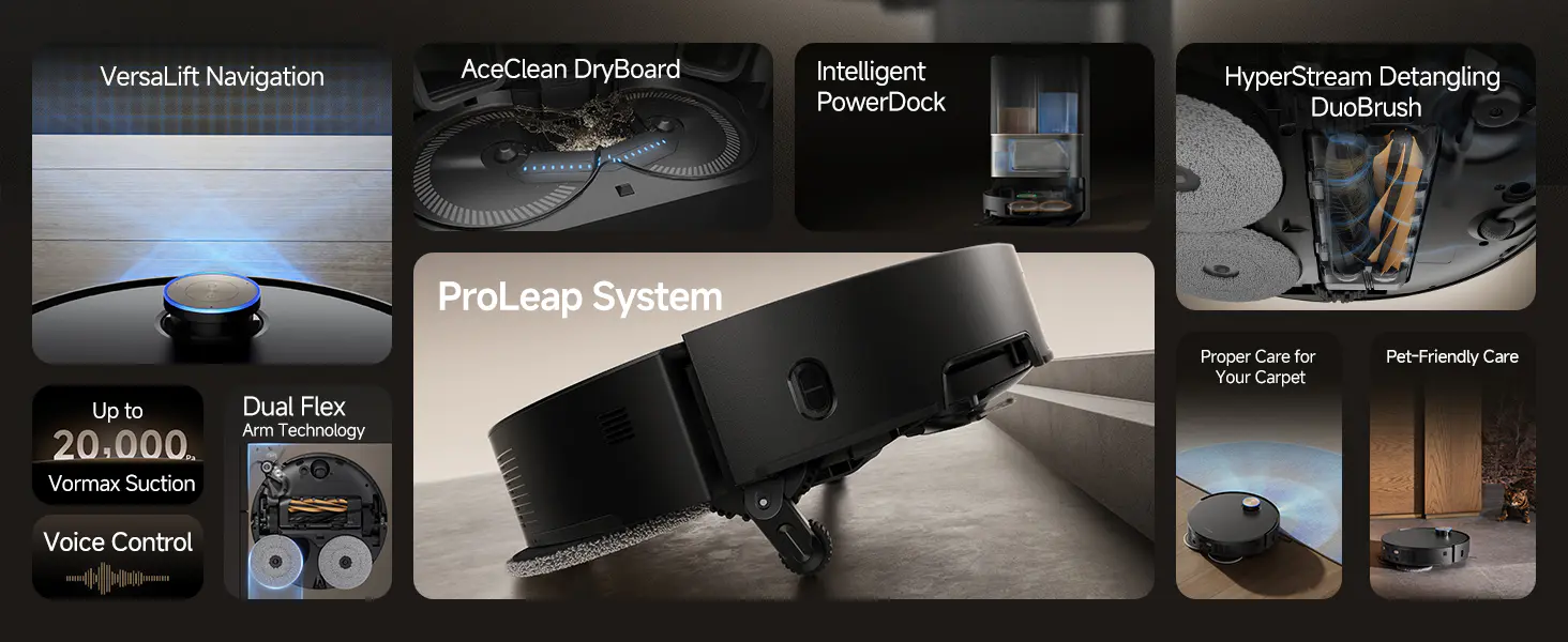 X50 Ultra Robot Vacuum and Mop - Halloween Limited time 10% discount Auto-Empty and Mop Self-Cleaning, 20,000Pa Suction, Obstacle Avoidance and 360° Navigation, Corner to Edge Deep Cleaning, Detangling Brush